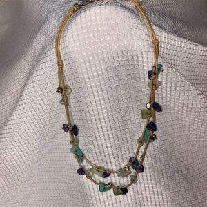 Coldwater Creek Multicolor Sea Glass Necklace Adjustable Length Rare EUC